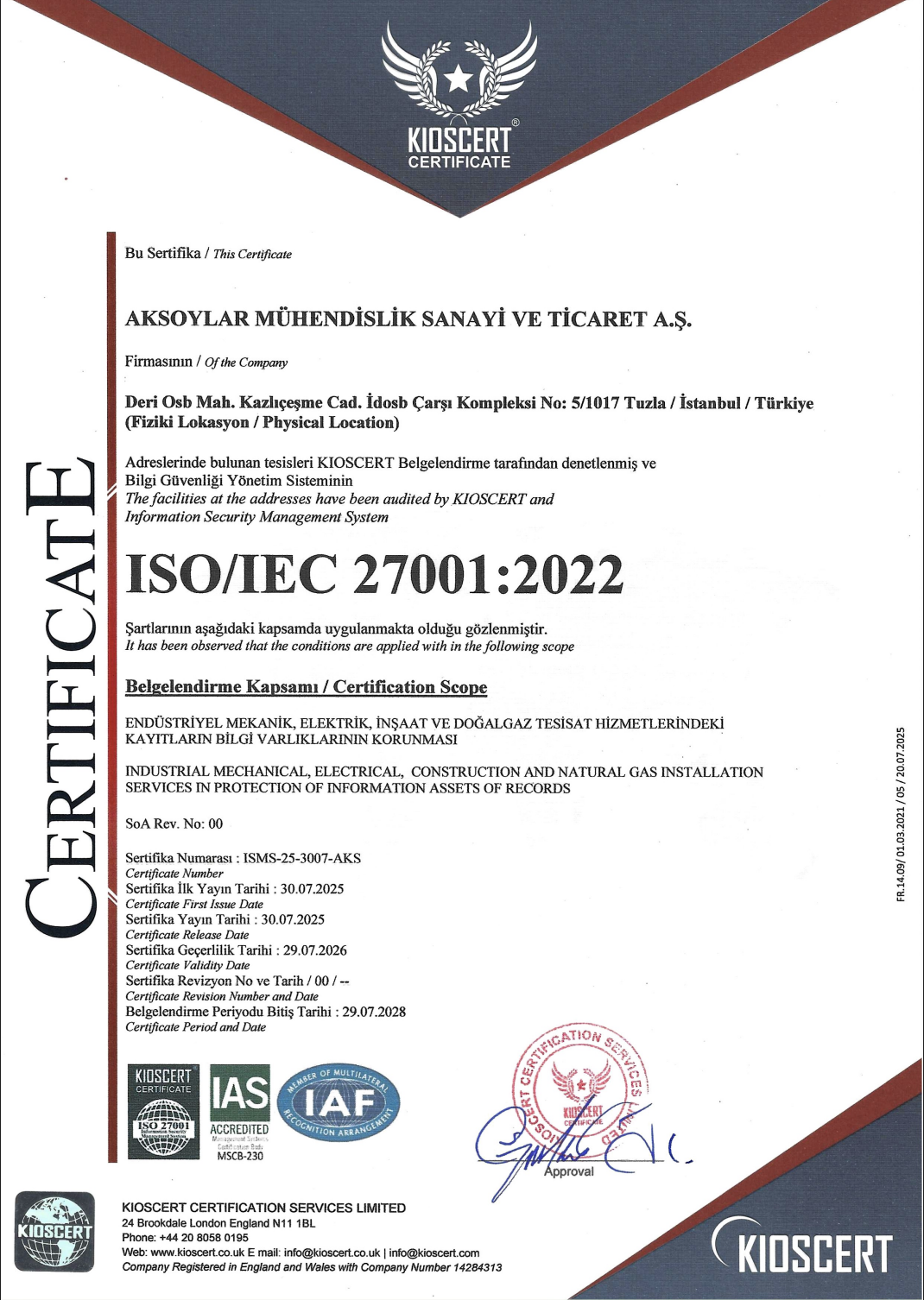 BHS Enerji | Sertifikalarımız